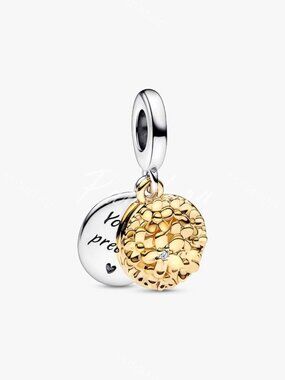 My Pandora Two-tone Daisy Double Dangle Charm